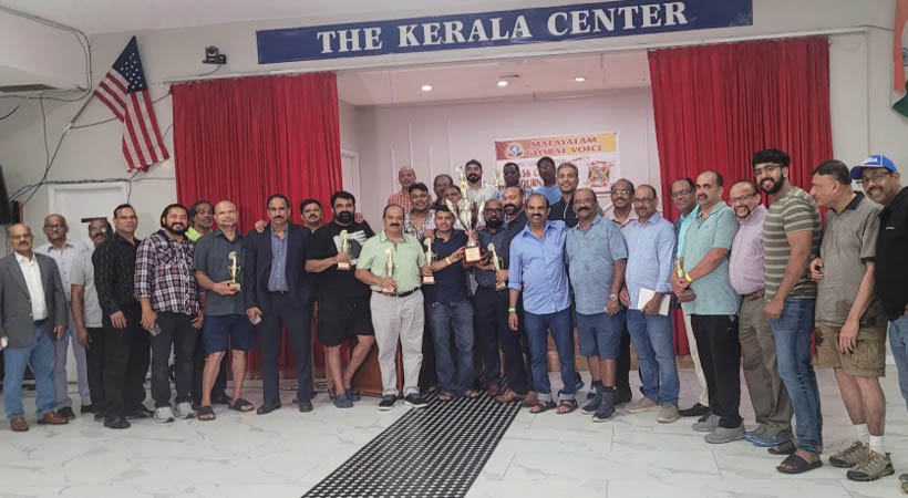 മലയാളം ഗ്ലോബല്‍ വോയിസിന്റെ 56-28 ചീട്ടുകളിയില്‍ സന്തോഷ്, ബാബു, ബേബി സഖ്യം വിജയികള്‍