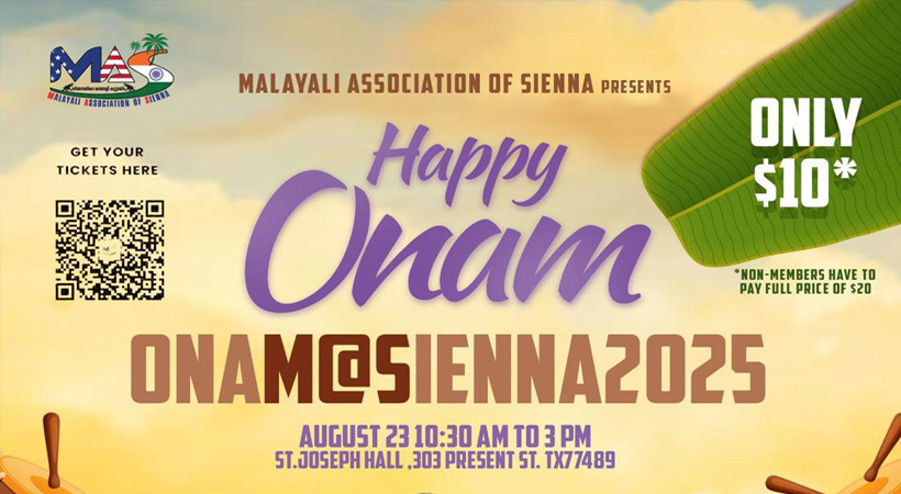 സിയന്ന മലയാളി അസോസിയേഷൻ ഒരുക്കുന്ന ഓണാഘോഷം – 2025