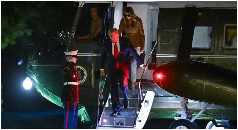 ബ്രിട്ടൻ സന്ദർശനം പൂർത്തിയാക്കി മടങ്ങവെ ട്രംപും മെലാനിയയും സഞ്ചരിച്ച ഹെലികോപ്ടറിന് സാങ്കേതിക തകരാർ, അടിയന്തര ലാൻഡിംഗ് നടത്തി; ഇരുവരും സുരക്ഷിതർ
