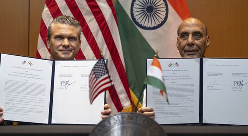 പത്ത് വര്‍ഷത്തെ പ്രതിരോധ കരാറില്‍ ഒപ്പുവെച്ച് ഇന്ത്യയും അമേരിക്കയും ;  ലക്ഷ്യം തദേശീയ ഉല്‍പ്പാദനവും സുരക്ഷ വര്‍ധിപ്പിക്കലും