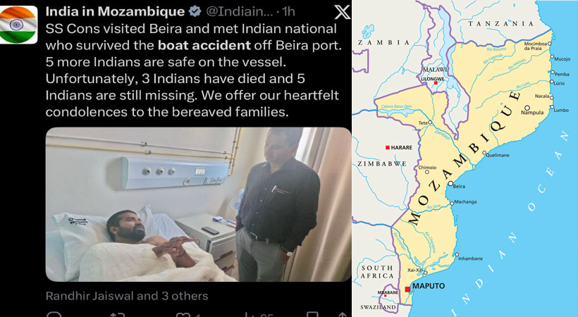 മൊസാംബിക്കിന്റെ തീരത്ത് ബോട്ട് മുങ്ങി മൂന്ന് ഇന്ത്യക്കാർ മരിച്ചു; അഞ്ചുപേരെ കാണാതായി, കാണാതായവരിൽ മലയാളിയും