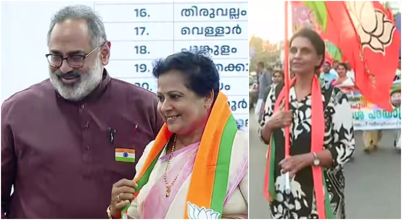 മുന്‍ ഡി ജി പി ആര്‍ ശ്രീലേഖ, പദ്മിനി തോമസ് അടക്കം പ്രമുഖരെ കളത്തിലിറക്കി ബി ജെ പി; തലസ്ഥാന ഭരണത്തിൽ കണ്ണുവച്ച് 67 സ്ഥാനാർഥികളെ പ്രഖ്യാപിച്ചു