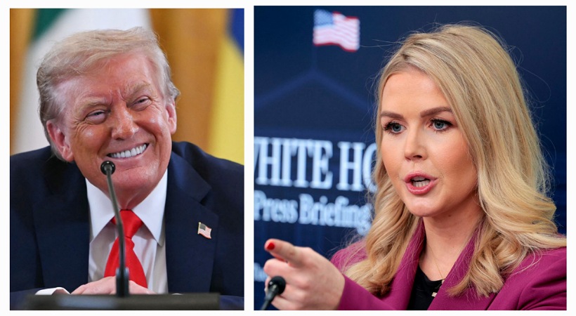 ‘മനോഹരമായ മുഖവും മെഷീൻ ഗണ്ണ് പോലുള്ള ചുണ്ടുകളും’: പ്രസ് സെക്രട്ടറി കരോലിൻ ലീവിറ്റിനെക്കുറിച്ചുള്ള പ്രശംസയിൽ പുലിവാല് പിടിച്ച് ട്രംപ്