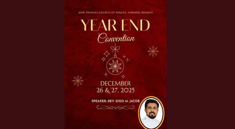 ഡാലസിൽ വർഷാന്തര കൺവെൻഷനും ഉപവാസ പ്രാർത്ഥനയും ഡിസംബർ 26നും 27നും