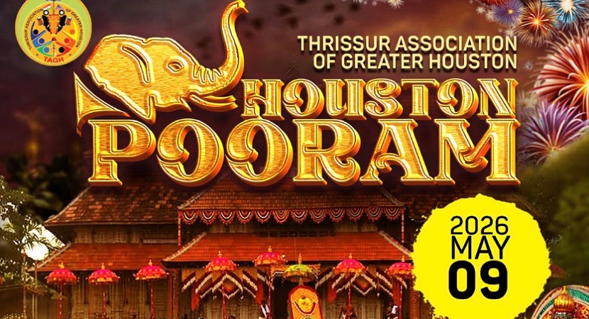 തൃശൂർ അസോസിയേഷൻ ഓഫ് ഗ്രേറ്റർ ഹൂസ്റ്റന്റെ നേതൃതത്തിൽ പൂരം വിളംബരം സംഘടിപ്പിച്ചു