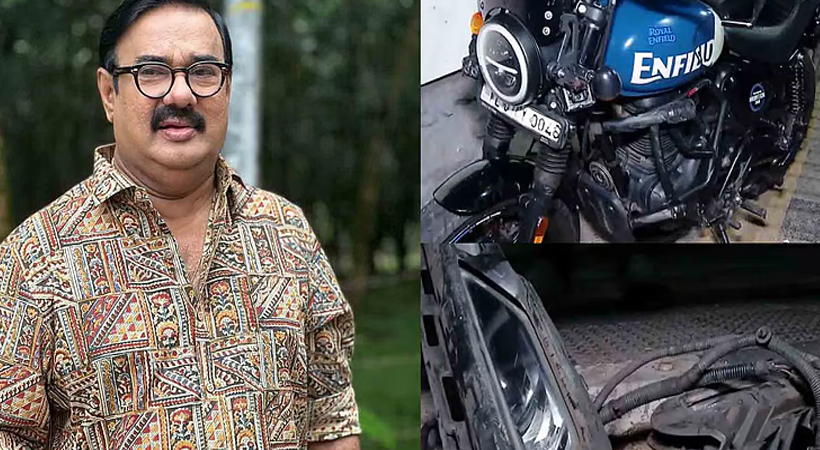 നടന്‍ മണിയന്‍പിള്ള രാജുവിന്റെ കാറും യുവാക്കള്‍ സഞ്ചരിച്ച ബൈക്കും തമ്മിലിടിച്ചുണ്ടായ അപകടം: നിര്‍ണായക സിസി ടിവി ദൃശ്യങ്ങള്‍ പുറത്ത്