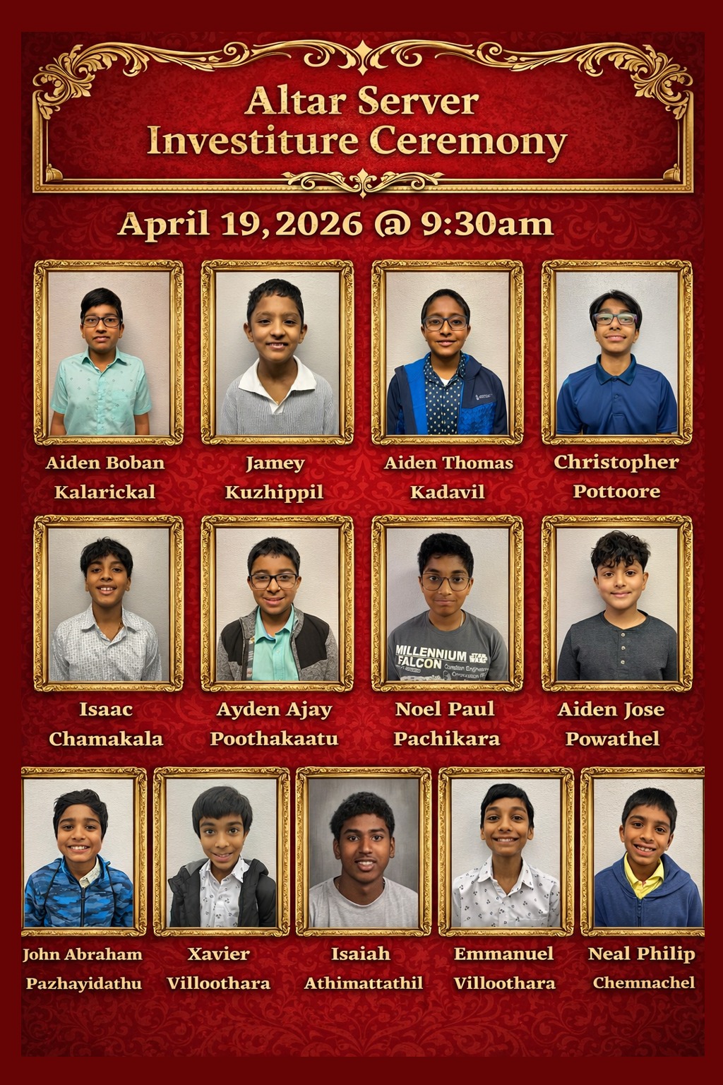 പതിമൂന്ന് കുട്ടികൾ ഡാളസ്സ് ഇടവകയിൽ അൾത്താര ശുശ്രൂഷയിലേക്ക്: