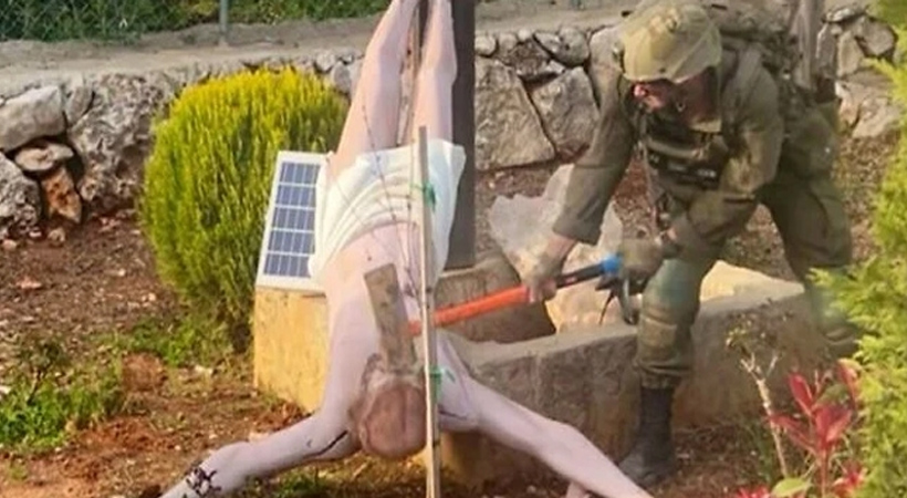 ഇസ്രയേല്‍ സൈനീകന്‍ ലെബനോനില്‍ ക്രിസ്തുവിന്റെ പ്രതിമ തകര്‍ത്തതിനെതിരേ ആഗോള തലത്തില്‍ പ്രതിഷേധം