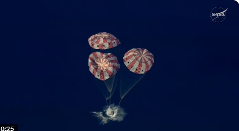 ചന്ദ്രനെ ചുറ്റിക്കണ്ട ആര്ട്ടെമിസ് രണ്ട് സംഘം തിരികെ ഭൂമില് തൊട്ടു