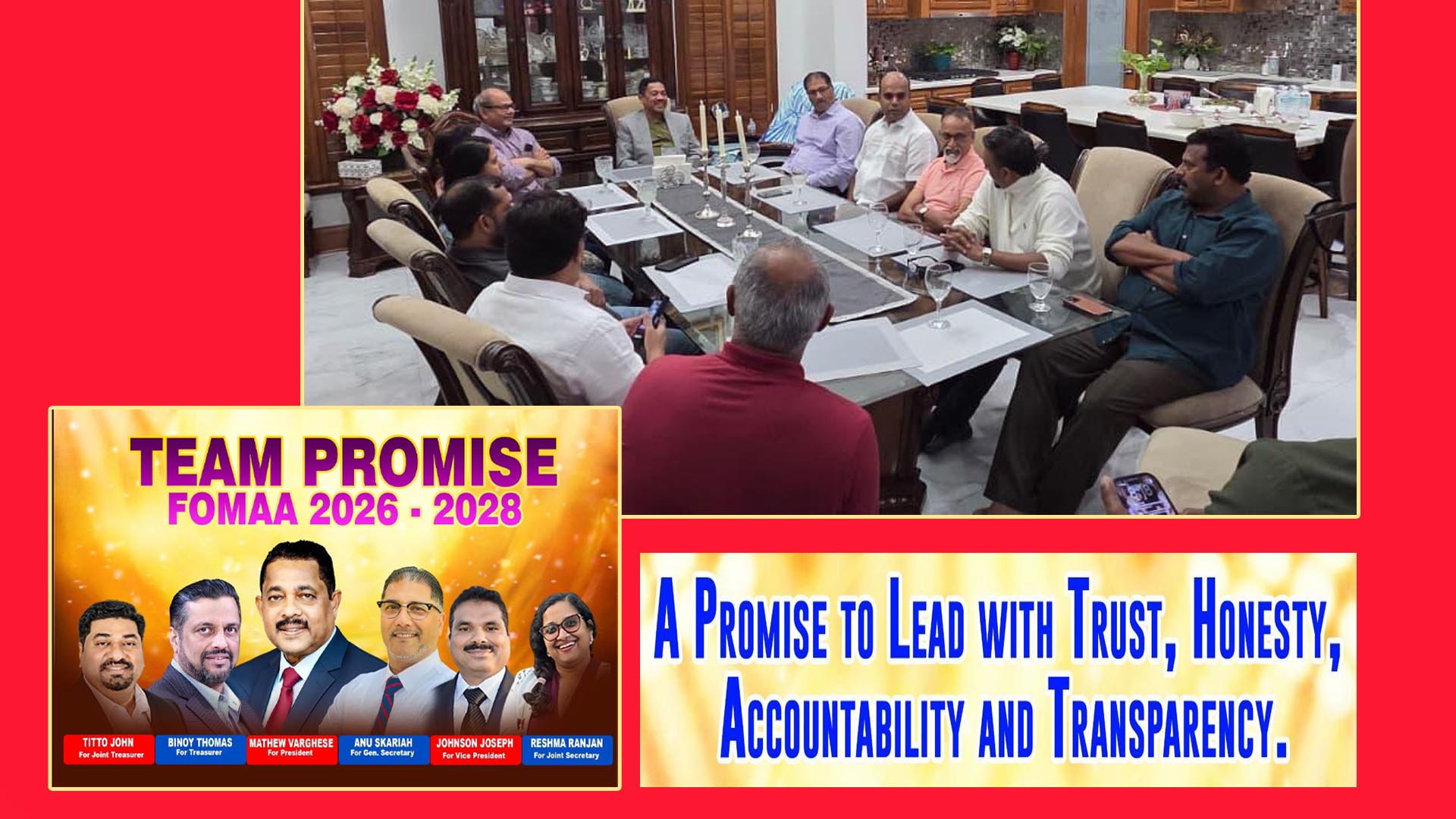 മക്കാലനിലും സാന്‍ ആന്റോണിയോയിലും ലഭിച്ച ഉജ്വല സ്വീകരണത്തിന് നന്ദി അറിയിച്ച് ‘ടീം പ്രോമീസ് ഫോമാ’