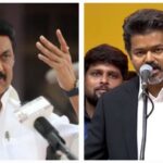 ഇതാണോ മാറ്റം?; വിജയ്‌യുടെ സത്യപ്രതിജ്ഞാ ചടങ്ങിനെതിരെ വിമർശനവുമായി ഡിഎംകെ, ‘ഖജനാവ് കാലി’ പരാമർശത്തെ ചോദ്യം ചെയ്ത് സ്റ്റാലിനും
