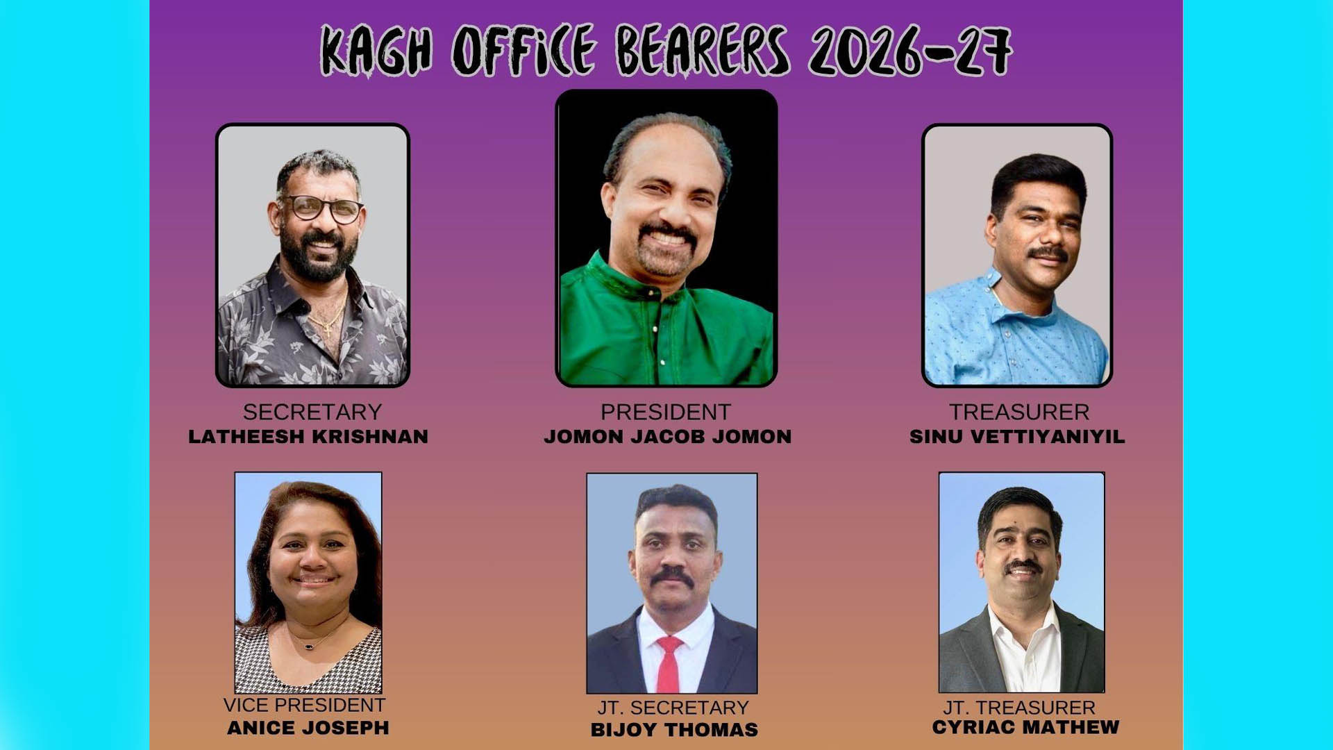 കുറവിലങ്ങാട് അസോസിയേഷന്‍ ഓഫ് ഗ്രേറ്റര്‍ ഹൂസ്റ്റണ് പുതിയ ഭാരവാഹികള്‍