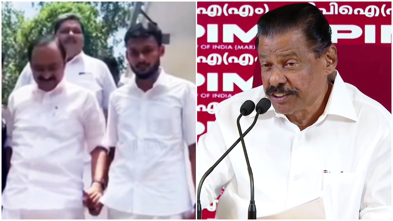 എംഡിഎംഎ പ്രതിയെ സംരക്ഷിക്കാൻ മുഖ്യമന്ത്രി കള്ളം പറയുന്നു, തെളിവുകൾ നിരത്തി ഗോവിന്ദൻ; വന്ദേമാതരത്തിൽ ആർഎസ്എസിന് കീഴടങ്ങിയെന്നും വിമർശനം