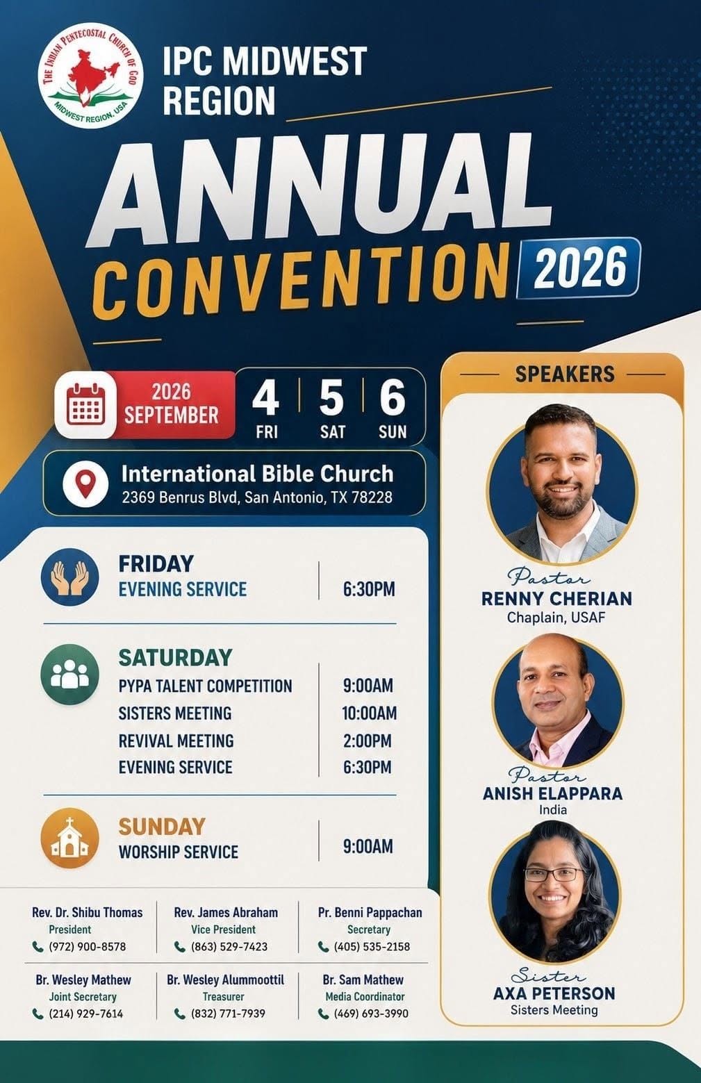 IPC മിഡ്വെസ്റ്റ് റീജിയൻ വാർഷിക കൺവെൻഷൻ സെപ്റ്റംബർ 4 മുതൽ സാൻ അന്റോണിയോയിൽ