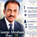 ജോര്‍ജ് എബ്രഹാമിന്റെ സംസ്‌കാരം സെപ്റ്റംബര്‍ 18ന്