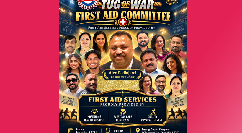ചിക്കാഗോ സോഷ്യല്‍ ക്ലബ്ബിന്റെ വടംവലി സുരക്ഷിതമാക്കാന്‍ വിപുലമായ ഫസ്റ്റ്എയ്ഡ് കമ്മിറ്റി സജ്ജം